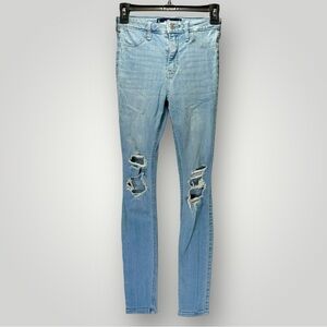 Hollister Women's Advanced Stretch High-Rise Jean Legging Sz 0R 24/28 Distressed